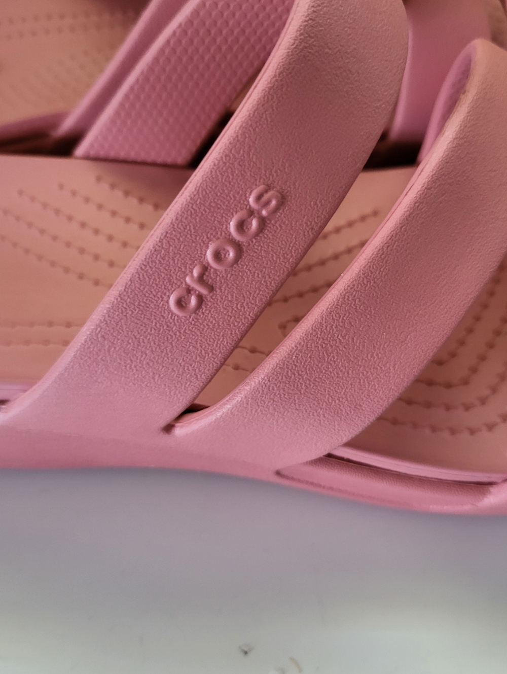 Crocs Womens Monterey Sandals Size 8 Pink Wedge Slides Shoes - Picture 3 of 7